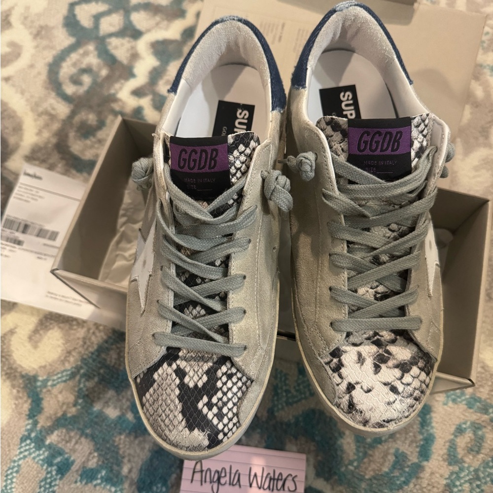 Golden Goose Superstar Suede with Python. Size 40/9